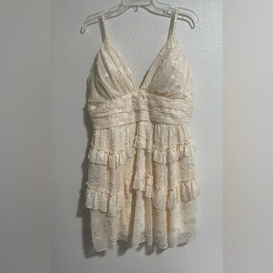Layered With Love Ivory Ruffle Mini Dress sz XL NWT $138